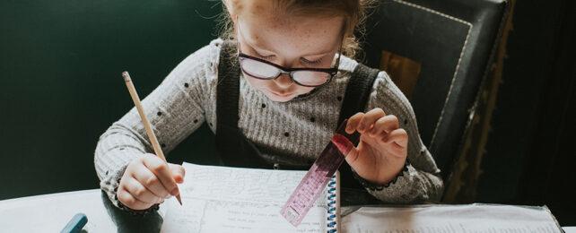 Kid doing homework